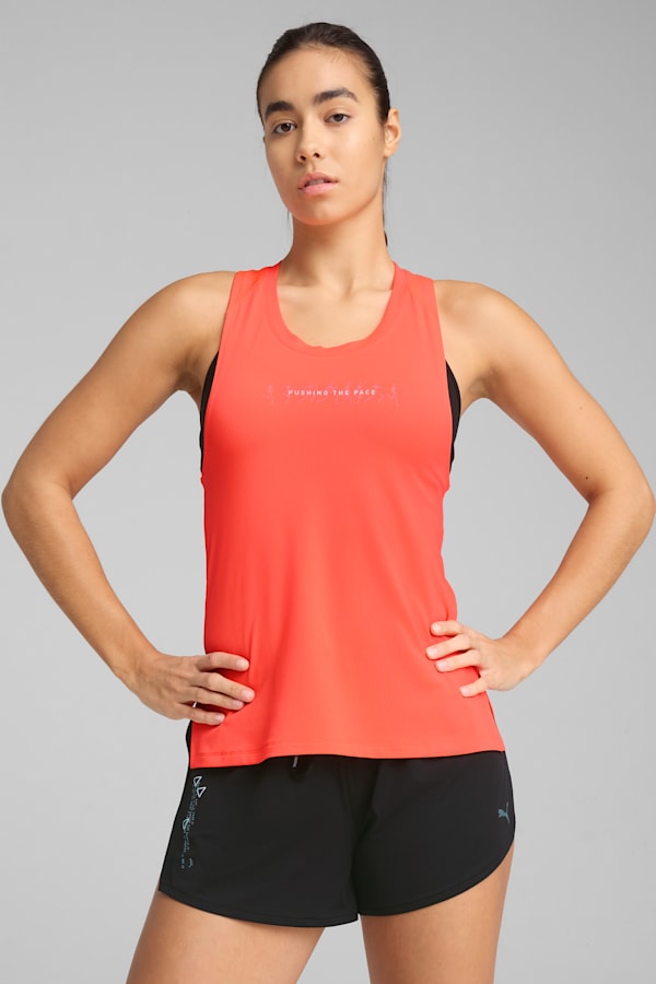 PUMA RUN GRAPHIC Mesh Singlet Women, Glowing Red, extralarge