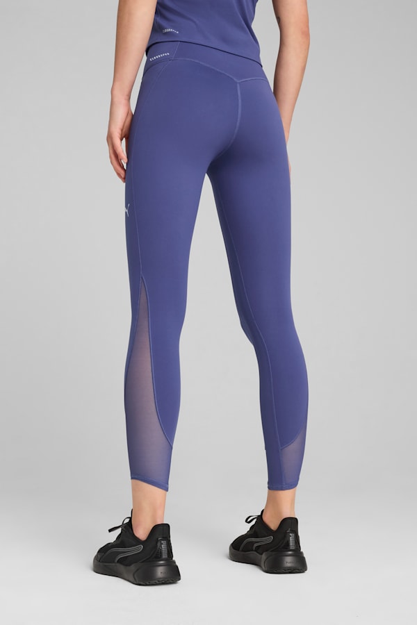 CLOUDSPUN Soft Mesh High-Waisted 7/8 Tights Women, Blue Crystal, extralarge