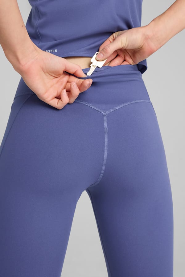 CLOUDSPUN Soft Mesh High-Waisted 7/8 Tights Women, Blue Crystal, extralarge