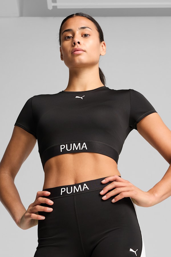 PUMA STRONG Crop Tee Women, PUMA Black, extralarge