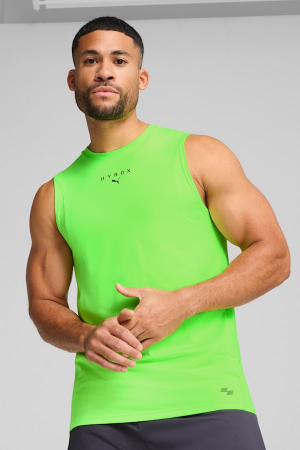 PUMA x HYROX CLOUDSPUN Tank Men, Green Glare, extralarge