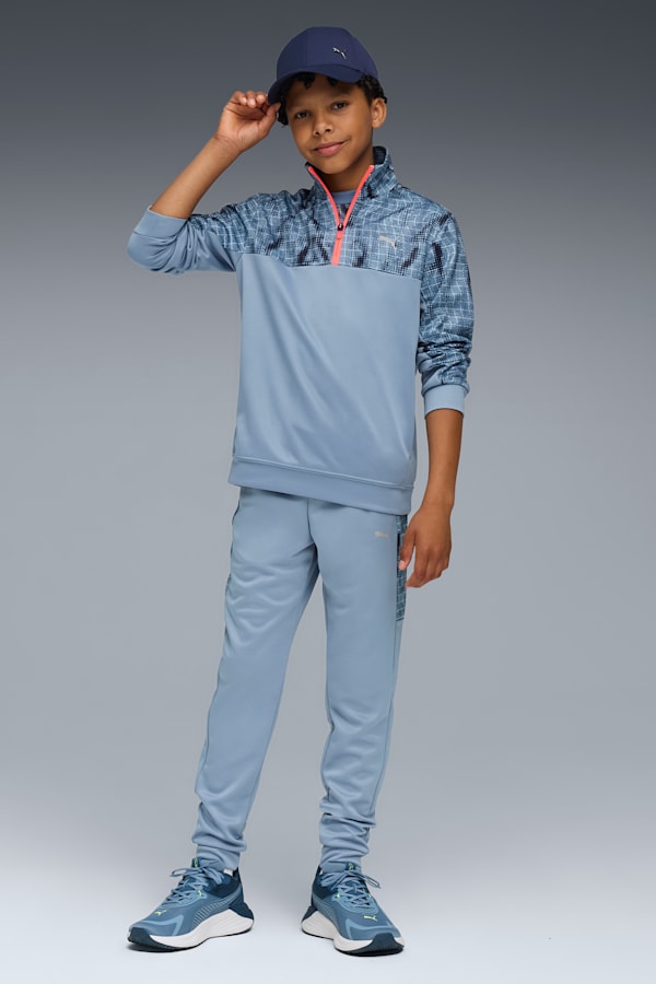 TRAIN ALL DAY Essentials Polyblend Half-Zip Youth, Cool Blue, extralarge-GBR