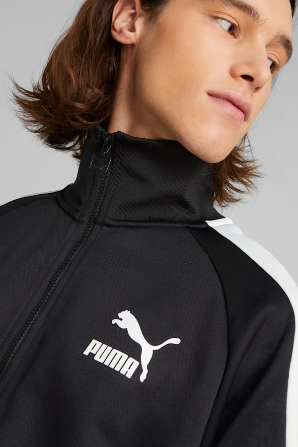 Black and white puma track jacket sale