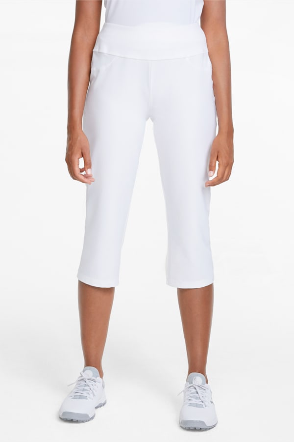 PWRSHAPE Women's Golf Capri Pants, Bright White, extralarge