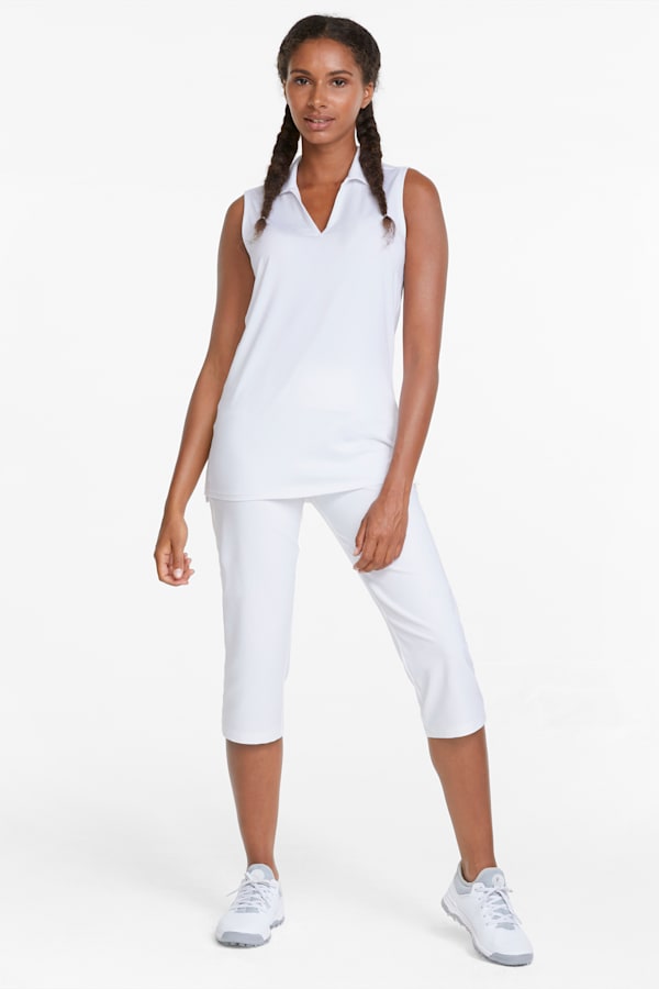 PWRSHAPE Women's Golf Capri Pants, Bright White, extralarge