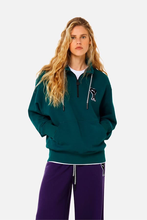 PUMA x AMI Half-Zip Sweatshirt, Varsity Green, extralarge