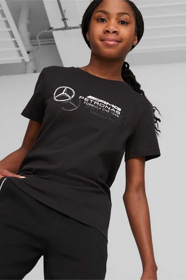 Mercedes-AMG Petronas Motorsport Logo Tee Youth, PUMA Black, extralarge