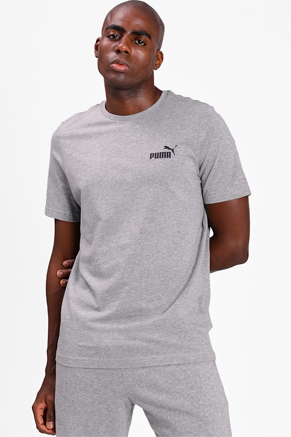 Essentials Small Logo Tee Men, Medium Gray Heather, extralarge