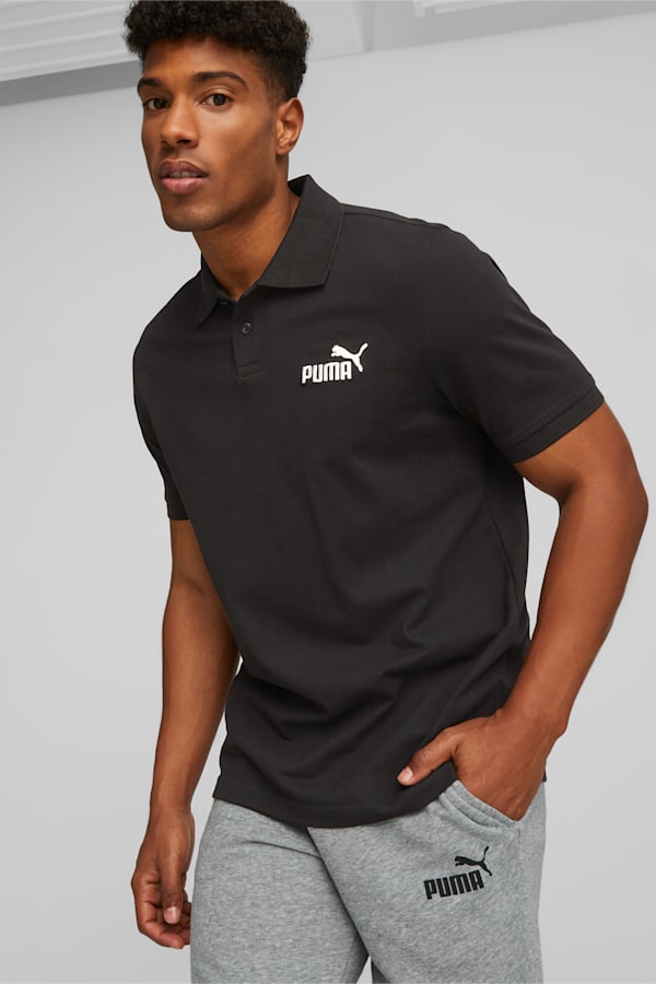 Essentials Pique Polo Shirt Men, Puma Black, extralarge