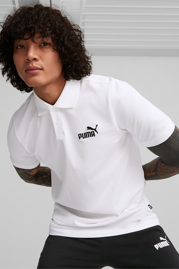 Essentials Pique Polo Shirt Men, Puma White, extralarge