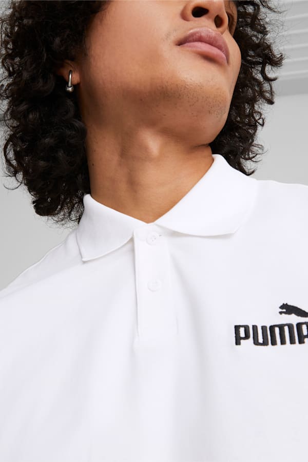 Essentials Pique Polo Shirt Men, Puma White, extralarge
