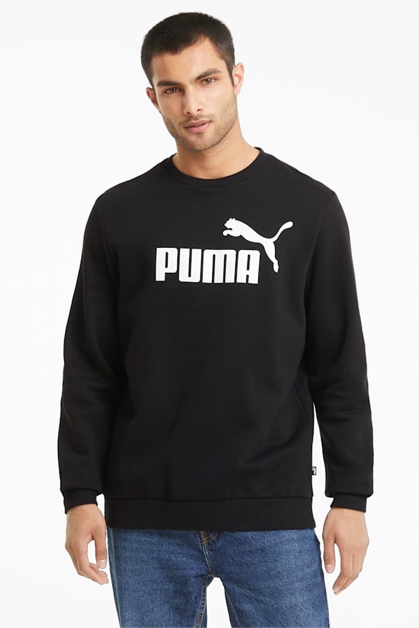 Essentials Big Logo Crew Neck Sweater Men, Puma Black, extralarge