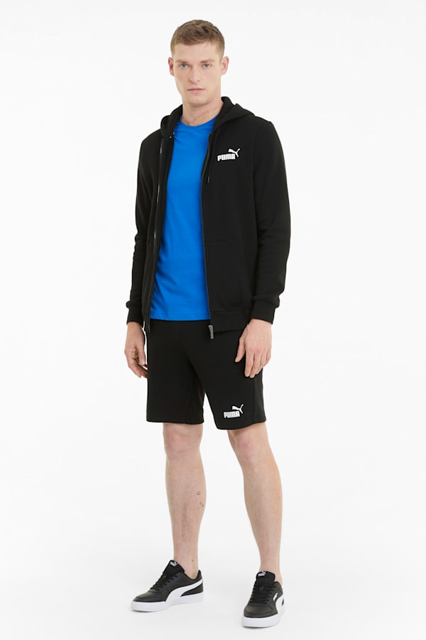 Essentials Full-Zip Logo Hoodie Men, Puma Black, extralarge