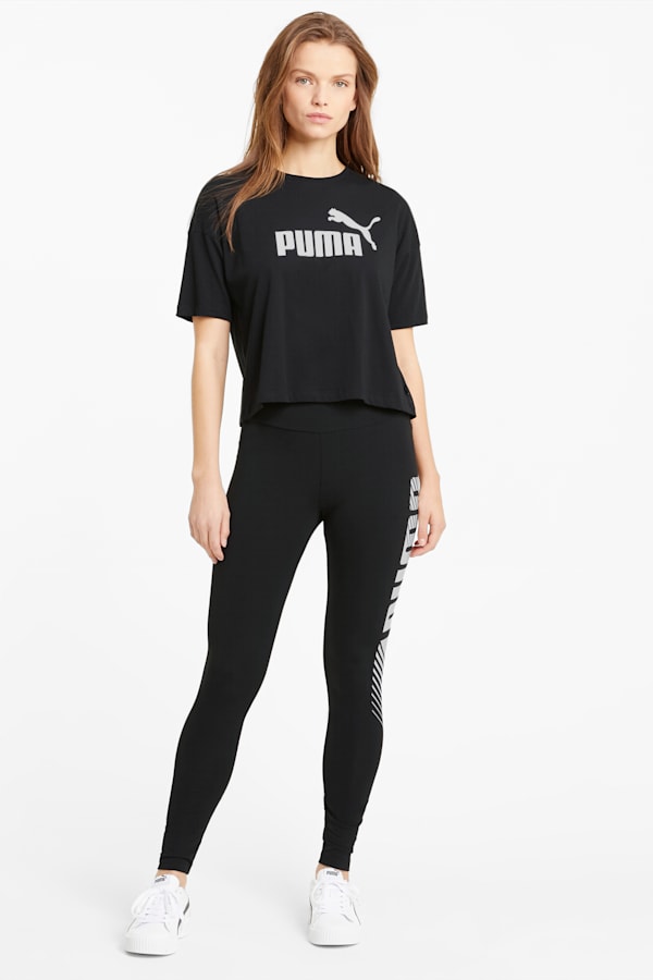 Essentials Logo Cropped Tee Women, Puma Black, extralarge