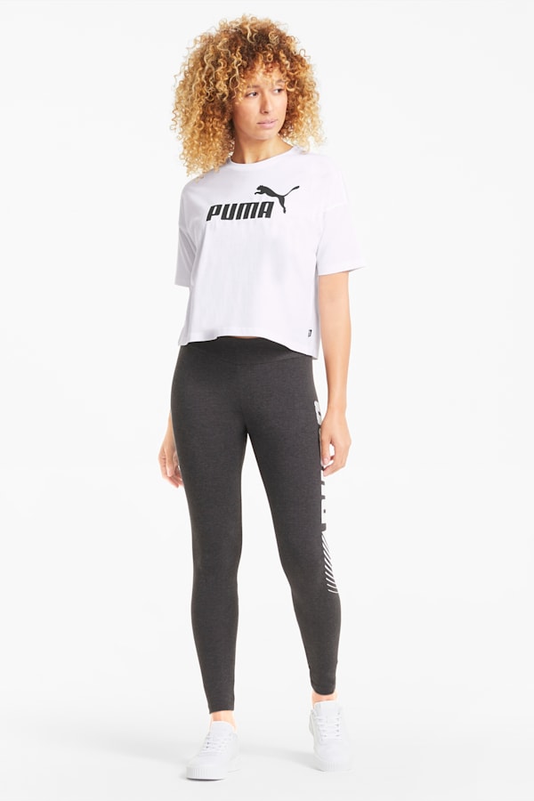 Essentials Logo Cropped Tee Women, Puma White, extralarge