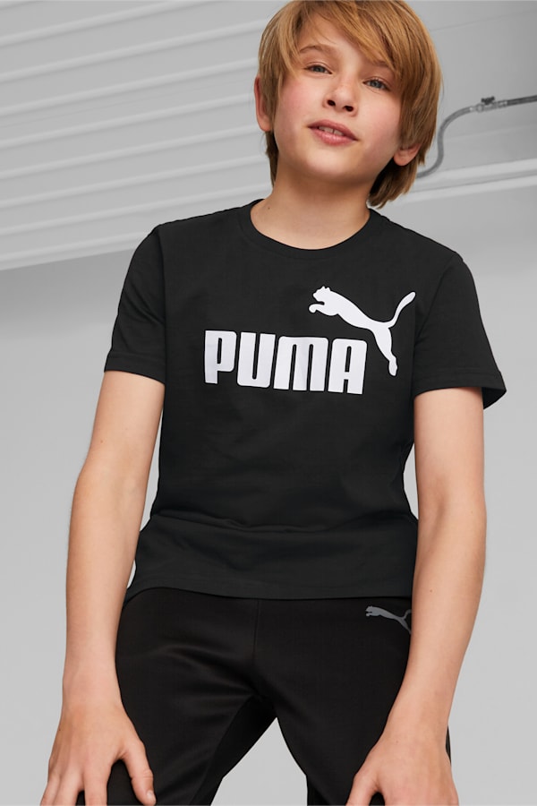 Essentials Logo Tee Youth, Puma Black, extralarge