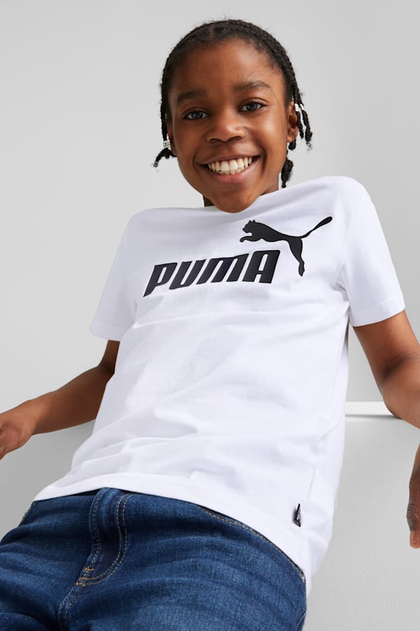 Essentials Logo Tee Youth, Puma White, extralarge