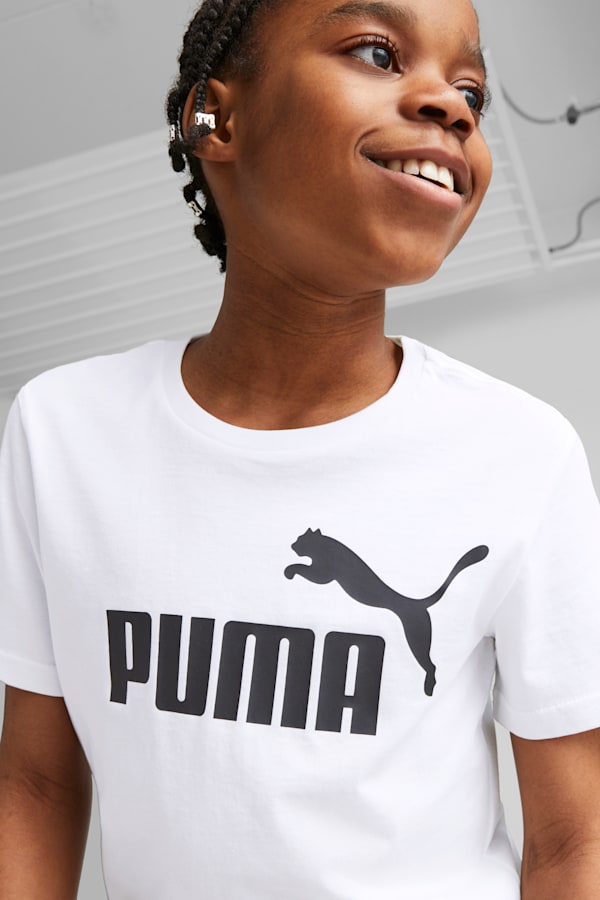 Essentials Logo Tee Youth, Puma White, extralarge