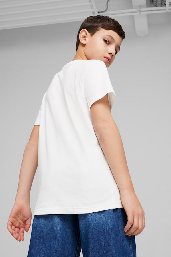 Essentials Logo Tee Youth, PUMA White-Zen Blue, extralarge-GBR