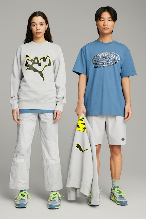 PUMA x PERKS AND MINI Crewneck Sweatshirt, Flat Light Gray, extralarge