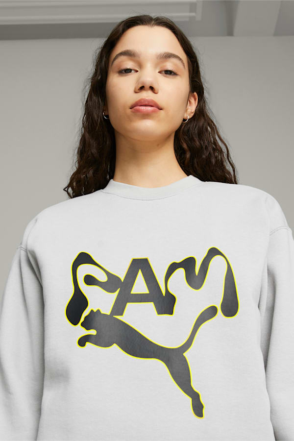 PUMA x PERKS AND MINI Crewneck Sweatshirt, Flat Light Gray, extralarge