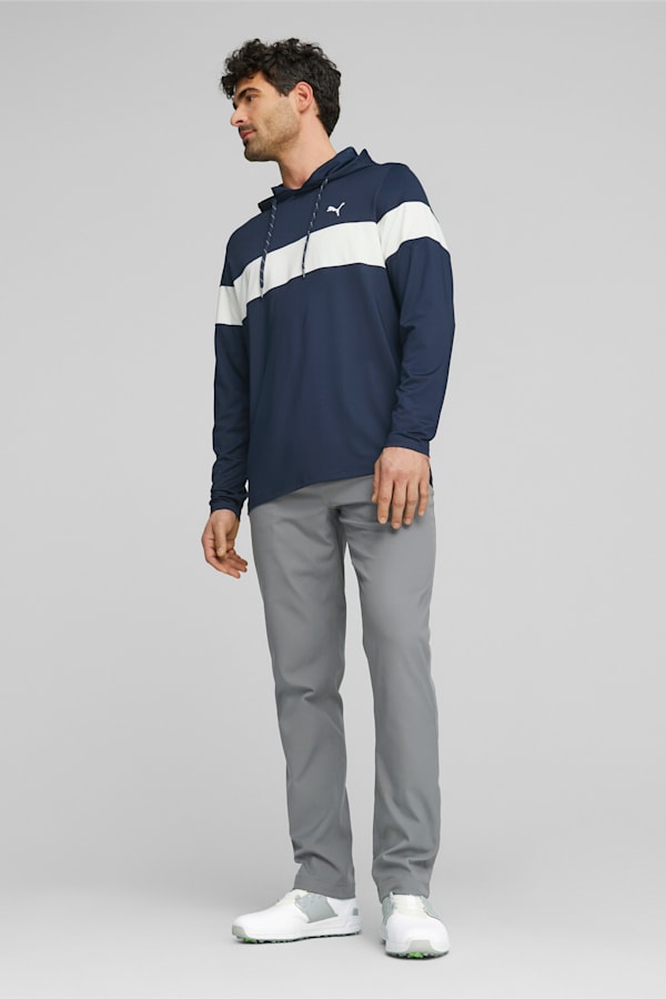 Mattr Colorblock Golf Hoodie Men, Navy Blazer-Bright White, extralarge