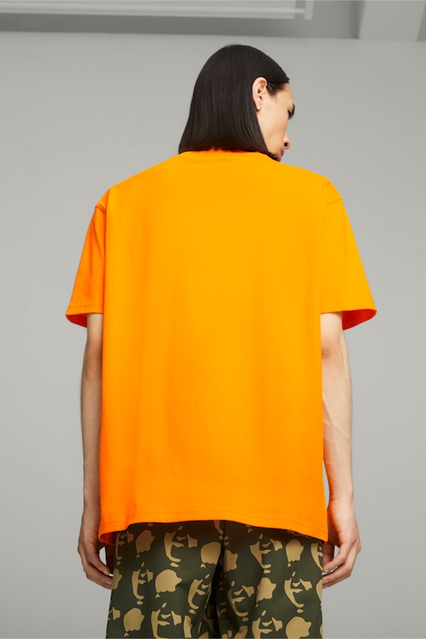 PUMA x PLEASURES Men's Tee, Orange Glo, extralarge