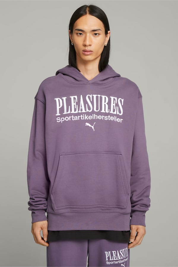 PUMA x PLEASURES Men's Hoodie, Purple Charcoal, extralarge-GBR