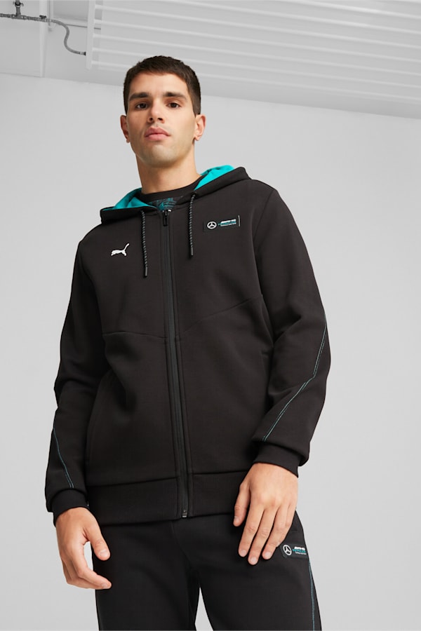 Mercedes-AMG PETRONAS Men's Motorsport Hooded Sweatshirt, PUMA Black, extralarge