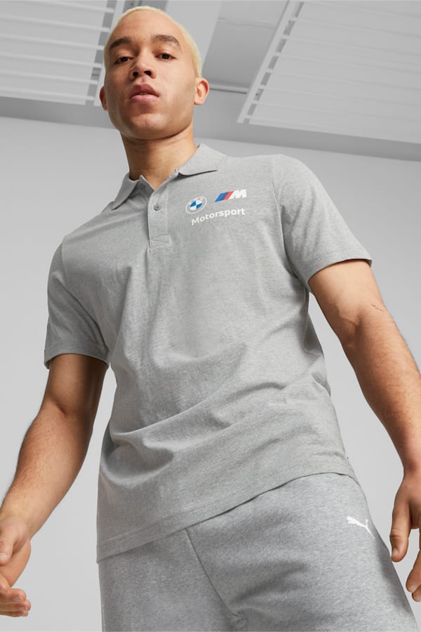 BMW M Motorsport Men's Polo, Medium Gray Heather, extralarge