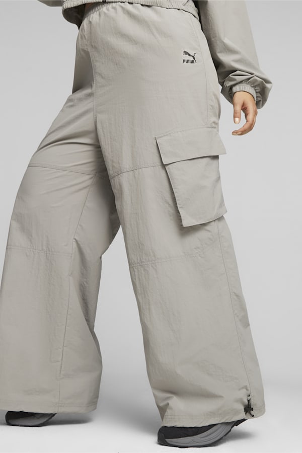 DARE TO Women's Wide Leg Pants, Concrete Gray, extralarge