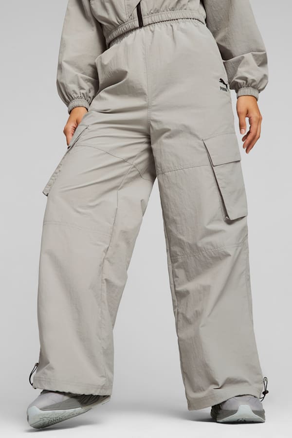 DARE TO Women's Wide Leg Pants, Concrete Gray, extralarge