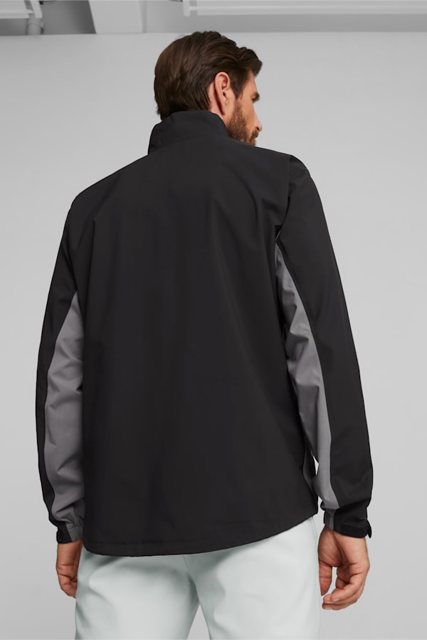 DRYLBL Men's Golf Rain Jacket, PUMA Black-Slate Sky, extralarge