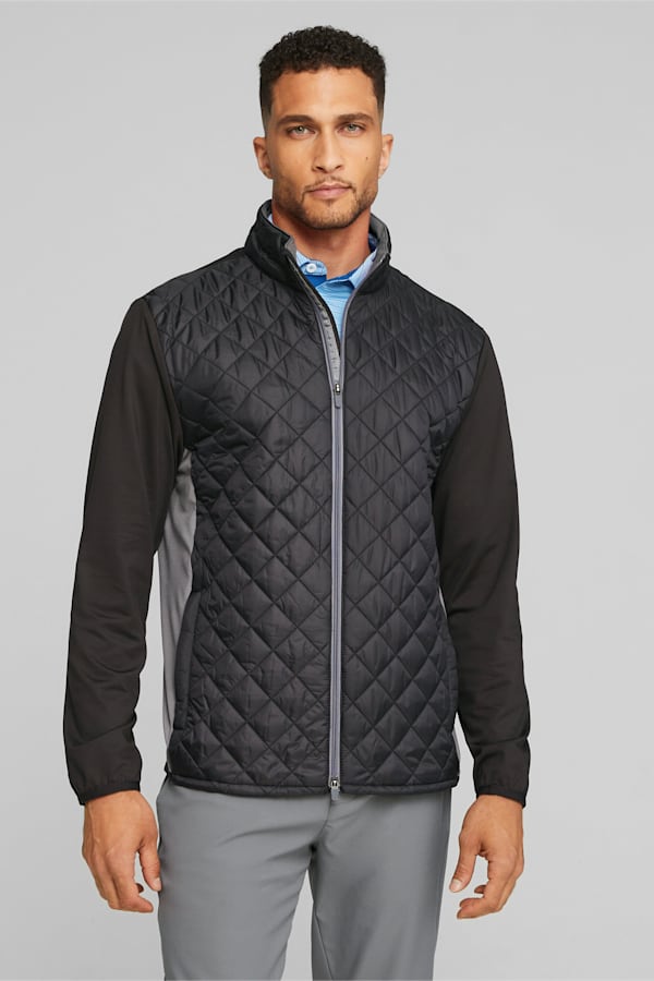 Men's Golf Frost Quilted Jacket, PUMA Black-Slate Gray, extralarge