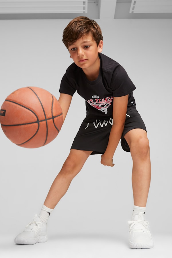 Basketball Graphic Youth Tee, PUMA Black, extralarge