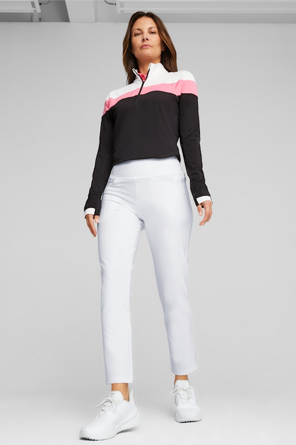 Women's Golf Lightweight Quarter-Zip, PUMA Black-Strawberry Burst, extralarge