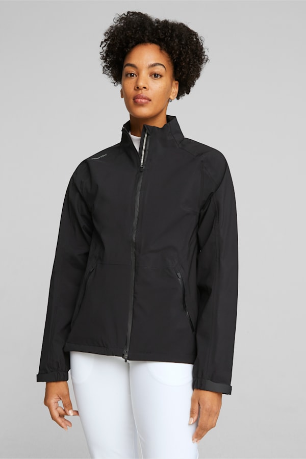 DRYLBL Women's Golf Rain Jacket, PUMA Black, extralarge