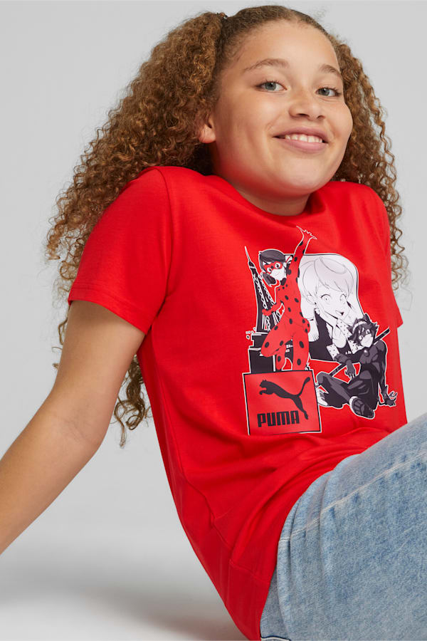 PUMA x MIRACULOUS Youth Tee, PUMA Red, extralarge