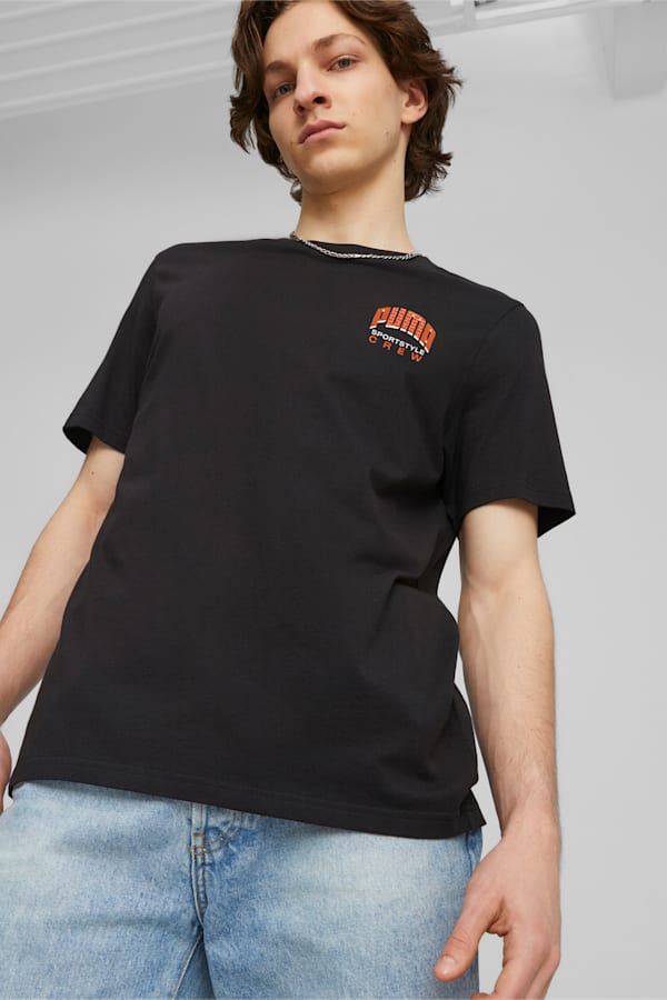 SPORTSTYLE CREW Graphic Tee, PUMA Black, extralarge-GBR