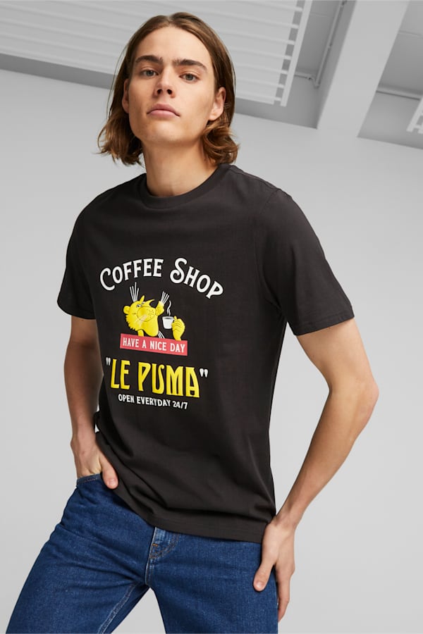 LE PUMA Graphic Tee, PUMA Black, extralarge-GBR