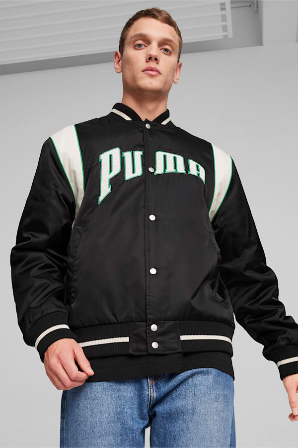 PUMA TEAM Varsity Jacket, PUMA Black, extralarge