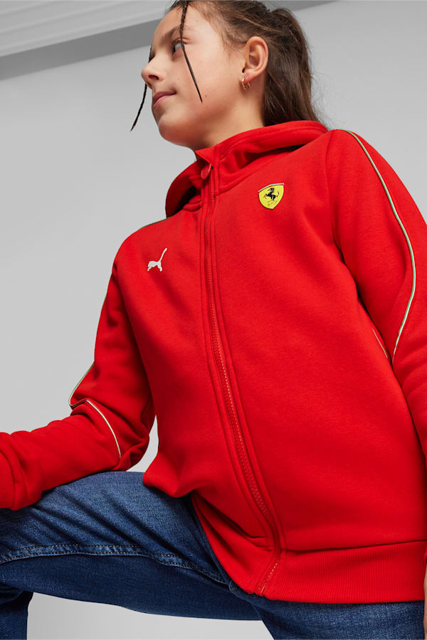 Scuderia Ferrari Race Youth Motorsport Hooded Sweat Jacket, Rosso Corsa, extralarge-GBR