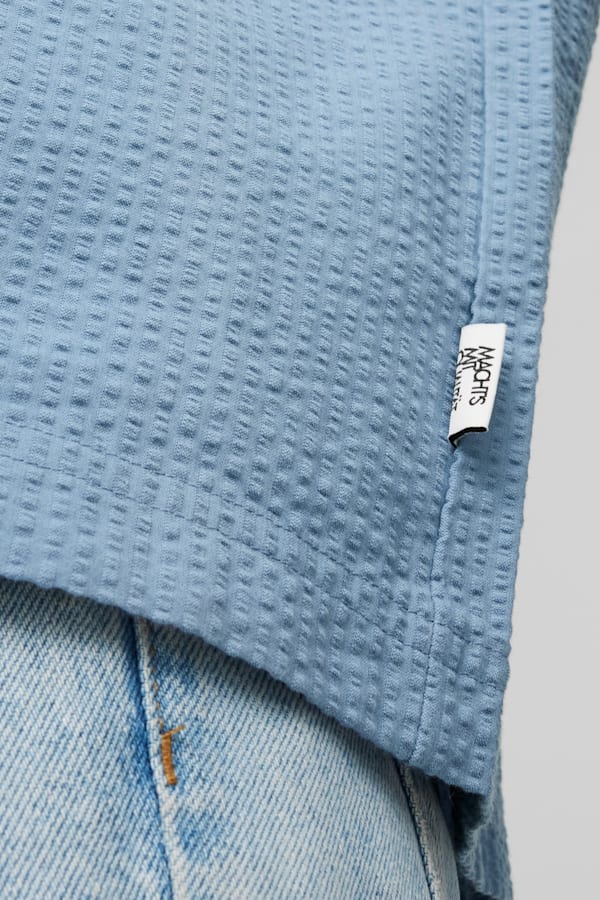 MMQ Seersucker Shirt, Zen Blue, extralarge