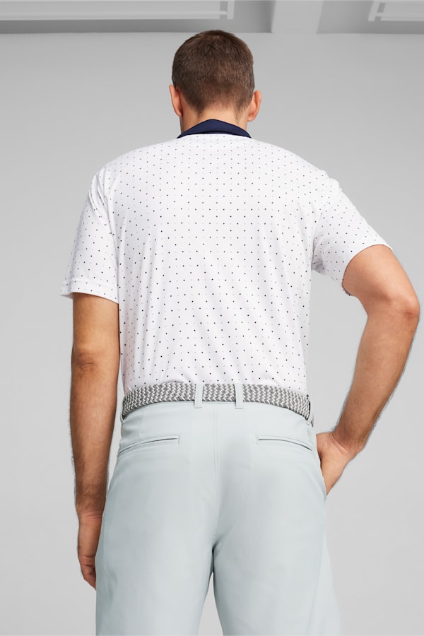 Pure Geo Men's Golf Polo, White Glow-Deep Navy, extralarge-GBR