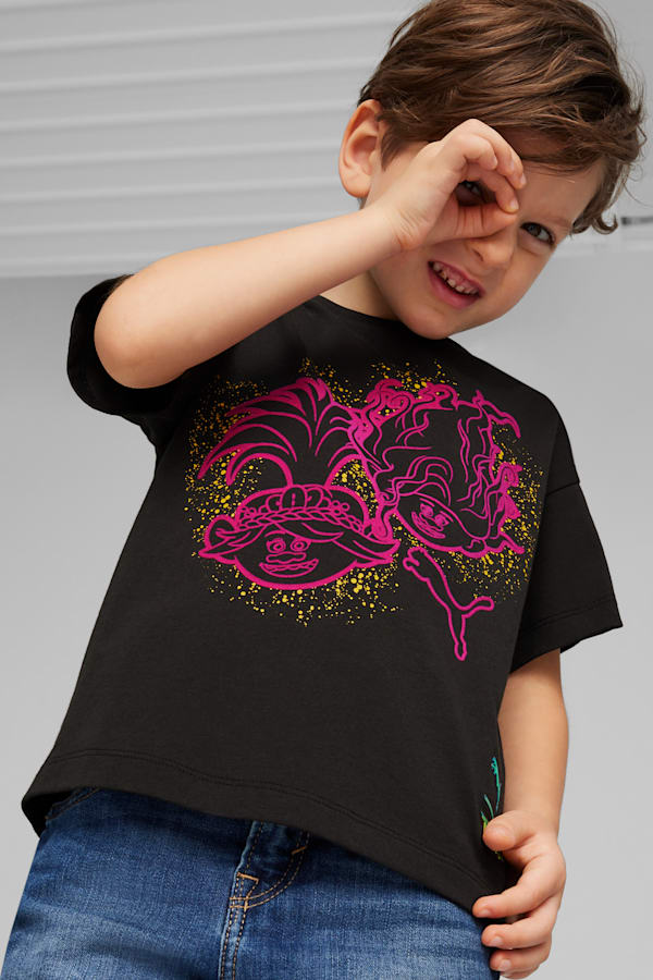 PUMA x TROLLS Kids' Graphic Tee, PUMA Black, extralarge