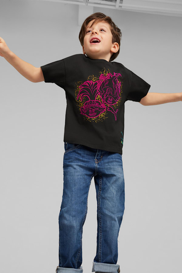 PUMA x TROLLS Kids' Graphic Tee, PUMA Black, extralarge