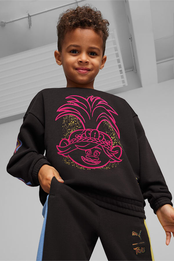 PUMA x TROLLS Kids' Sweatshirt, PUMA Black, extralarge