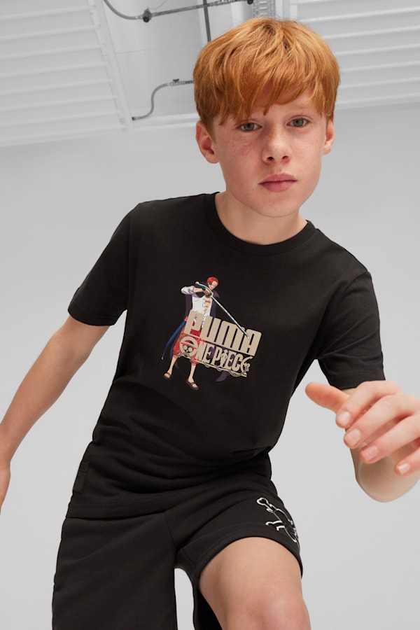 PUMA x ONE PIECE Youth Graphic Tee, PUMA Black, extralarge