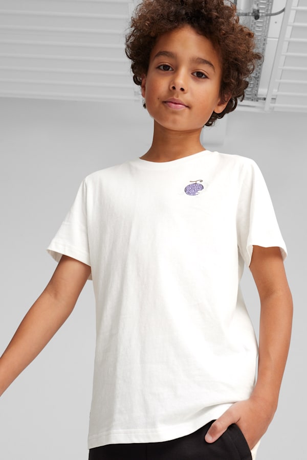 PUMA x ONE PIECE Youth Graphic Tee, PUMA White, extralarge