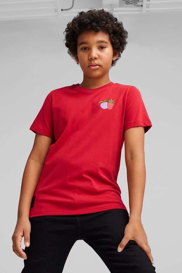 PUMA x ONE PIECE Youth Graphic Tee, Club Red, extralarge
